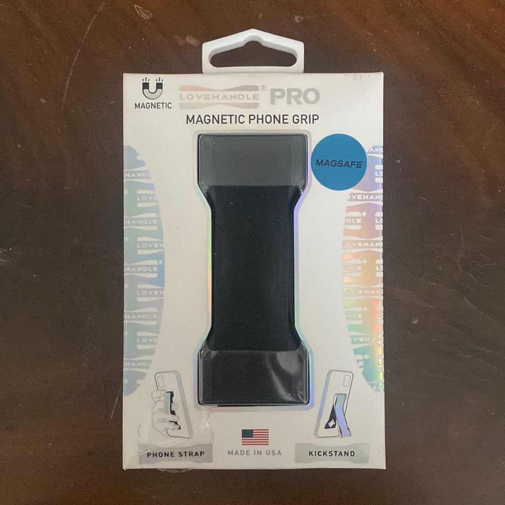 Magnetic phone grip.